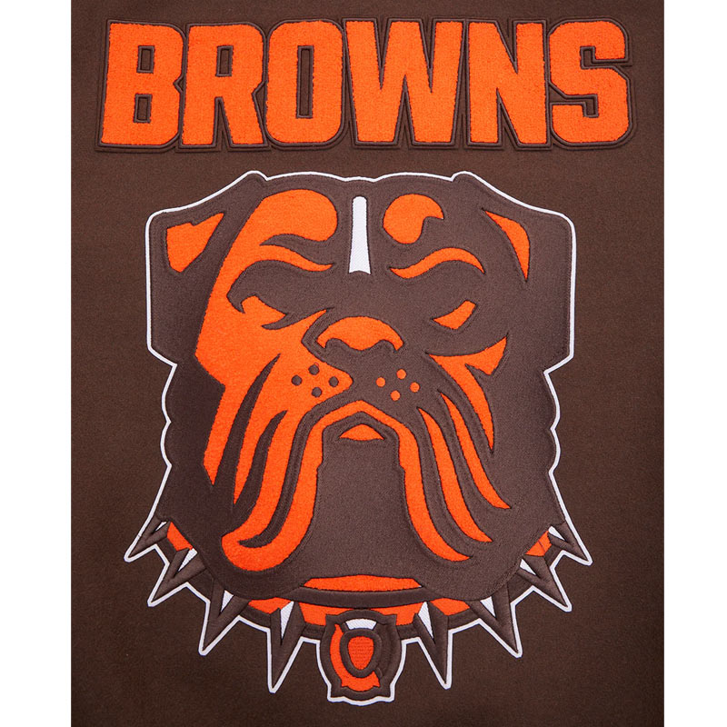 Cleveland Browns Mashup Rib Varsity Wool/Leather Jacket - Image 5