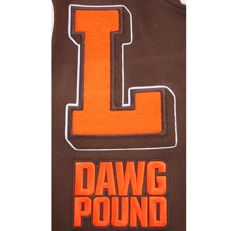 Cleveland Browns Mashup Rib Varsity Wool/Leather Jacket - Image 6