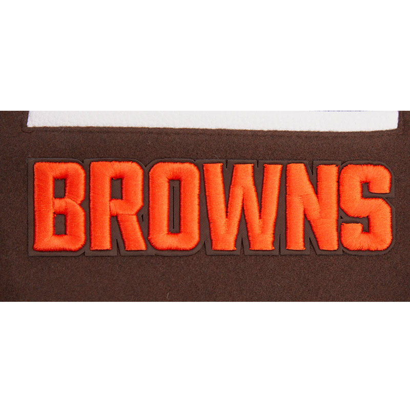 Cleveland Browns Mashup Rib Varsity Wool/Leather Jacket - Image 7
