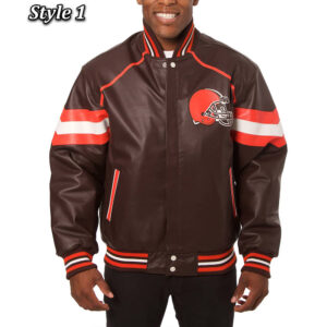Cleveland Browns Varsity Brown Leather Jacket