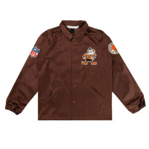 Cleveland Browns Brown Satin Windbreaker