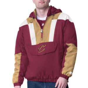 Wine/Gold Cleveland Cavaliers Charger Half-Zip Pullover Jacket