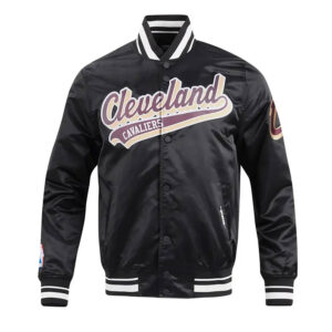Cleveland Cavaliers Script Tail Black Satin Jacket