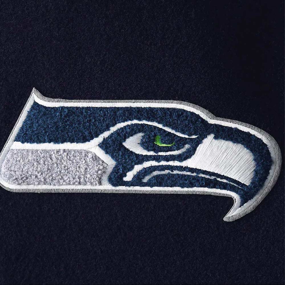 Varsity Navy/White College Seattle Seahawks Jacket - Image 4