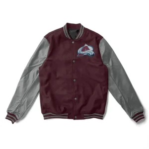 Colorado Avalanche Varsity Maroon and Gray Jacket