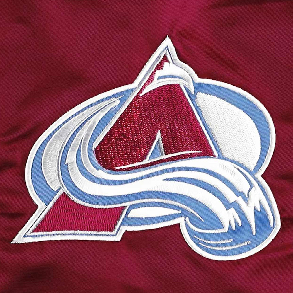 Colorado Avalanche Pick & Roll Burgundy Satin Jacket - Image 4