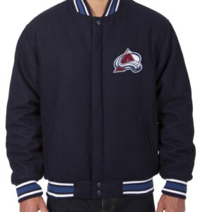 Varsity Colorado Avalanche Navy Blue Wool Jacket