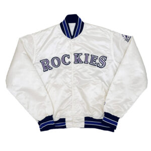 1990s Colorado Rockies White Satin Jacket