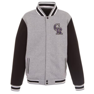 Colorado Rockies Gray and Black Varsity Wool Jacket