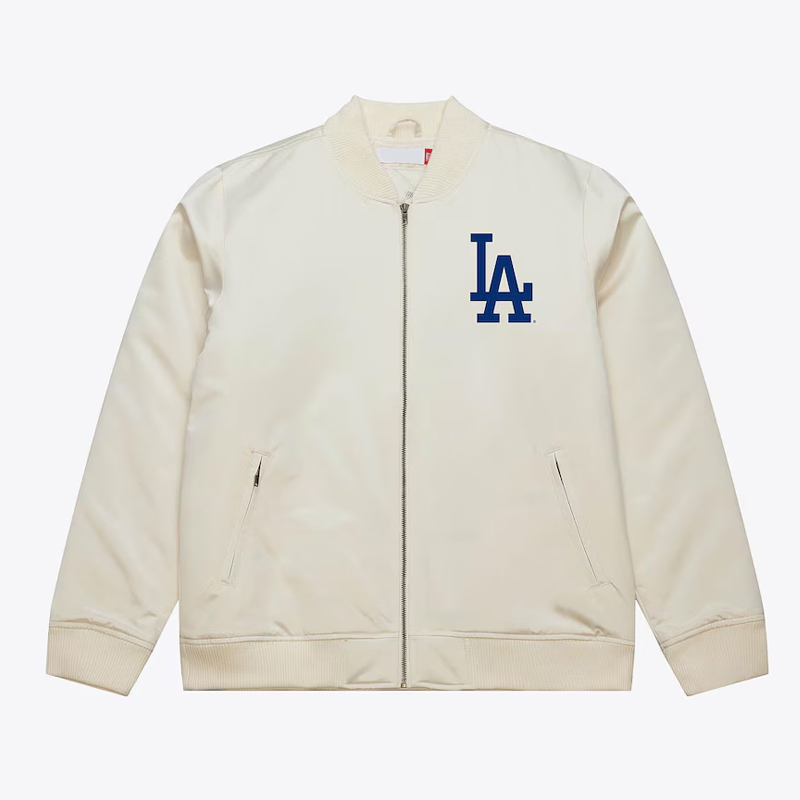 LA Dodgers 2024 World Series Champions Cream Bomber Jacket
