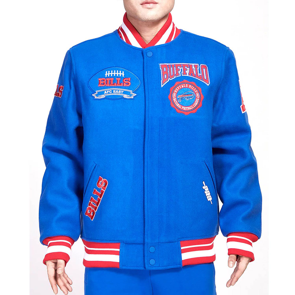 Buffalo Bills Crest Emblem Royal Varsity Jacket