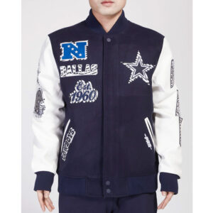 Dallas Cowboys Animal Patches Navy Varsity Jacket