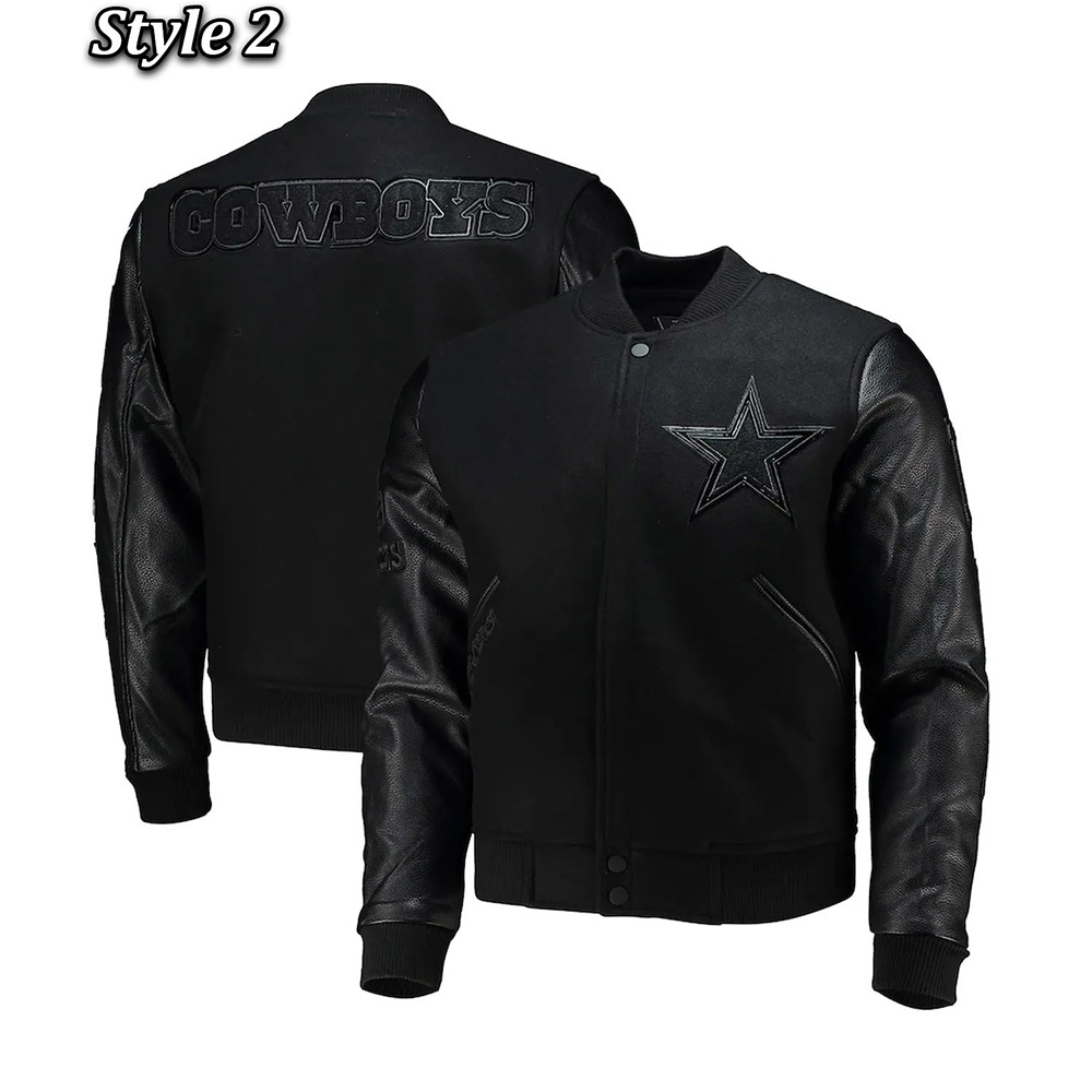 Dallas Cowboys Logo Black Letterman Jacket - Image 6