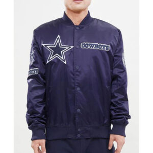 Dallas Cowboys Chest Hit Logo Satin Jacket