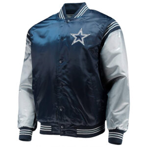 Dallas Cowboys Enforcer Navy/Silver Varsity Satin Jacket