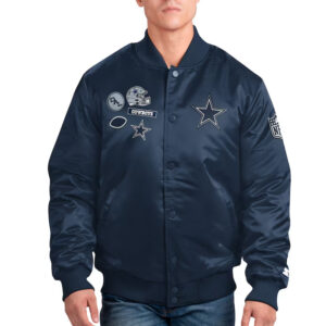 Dallas Cowboys Exclusive Navy Varsity Satin Jacket