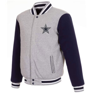 Dallas Cowboys Gray and Navy Varsity Wool Jacket