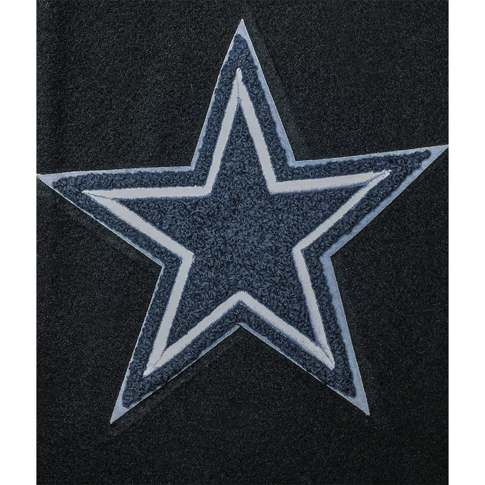 Dallas Cowboys Logo Black Letterman Jacket - Image 7