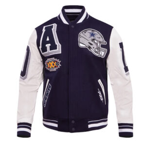 Dallas Cowboys Mashup Rib Varsity Wool/Leather Jacket