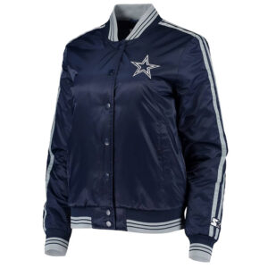 Navy Blue Overtime Dallas Cowboys Satin Jacket