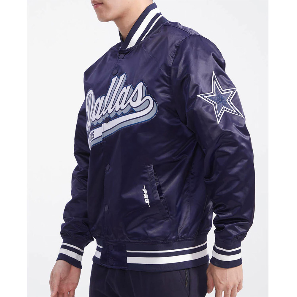 Dallas Cowboys Script Tail Midnight Navy Jacket - Image 4