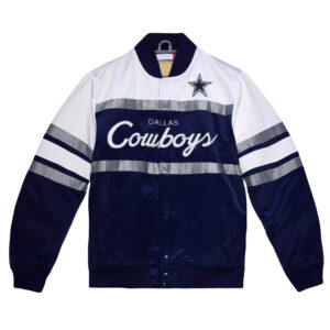 Navy/White Special Script Dallas Cowboys Satin Jacket