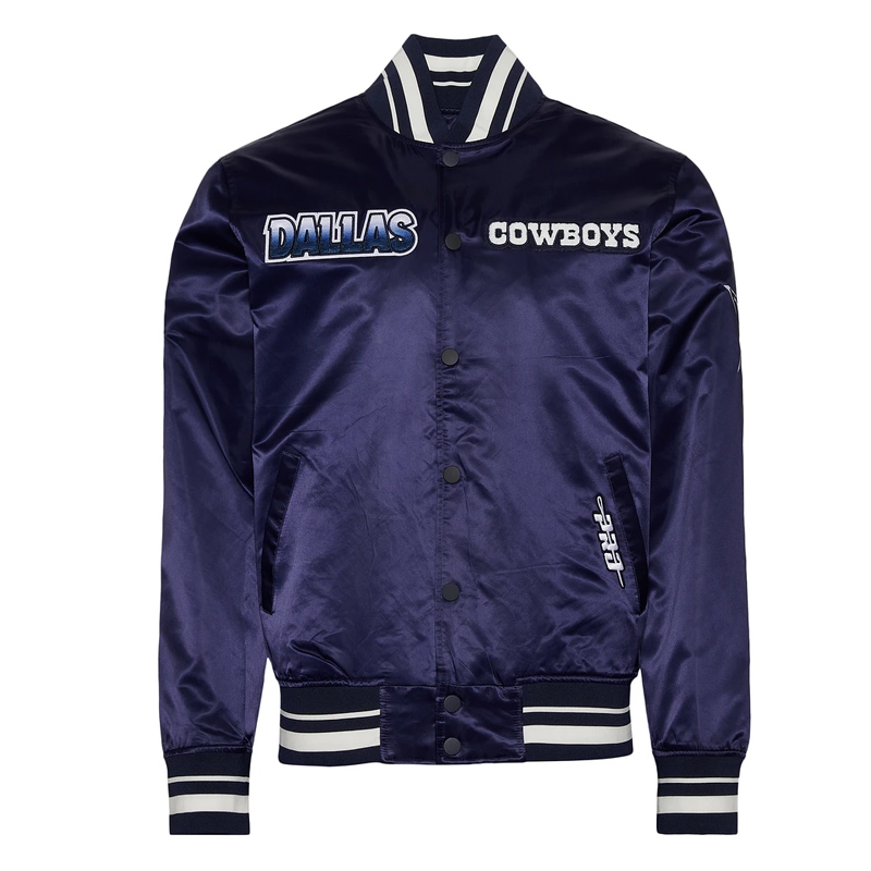 Dallas Cowboys Turn It Up M Classic Rib Navy Satin Jacket