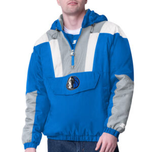 Royal/Silver Dallas Mavericks Charger Half-Zip Pullover Jacket