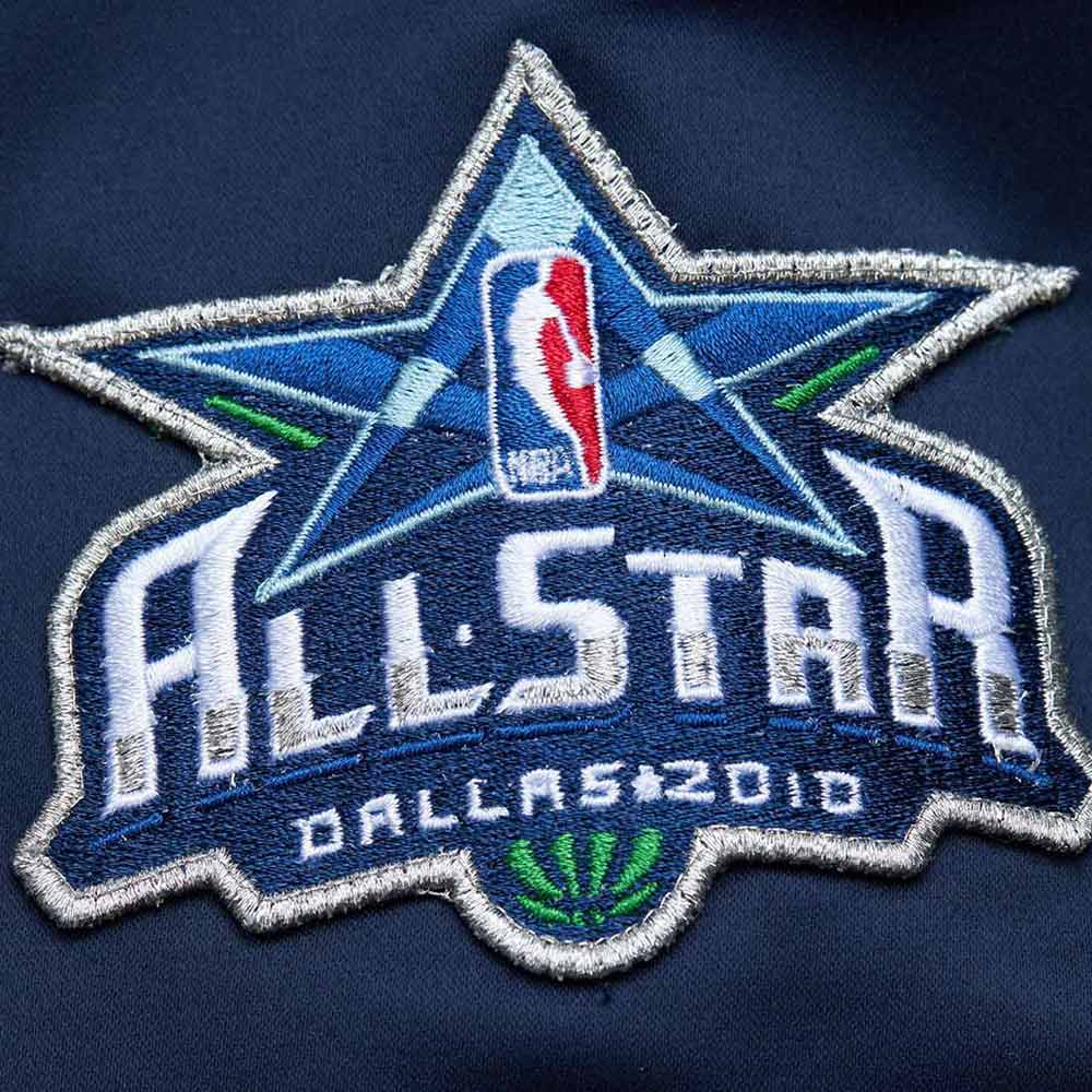 Dallas Mavericks Vintage Logo Navy Lightweight Satin Jacket - Image 3