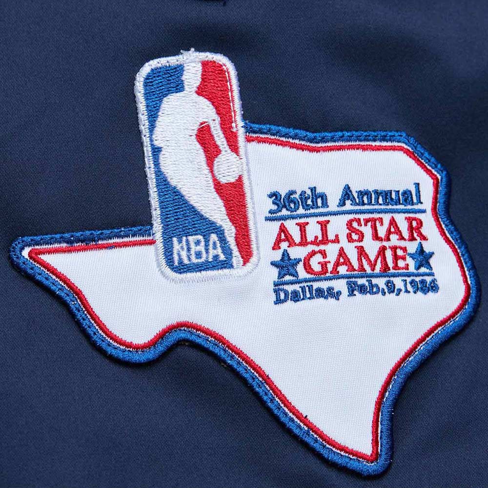 Dallas Mavericks Vintage Logo Navy Lightweight Satin Jacket - Image 4