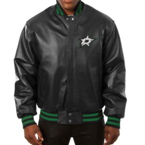 Varsity Dallas Stars Black Leather Jacket