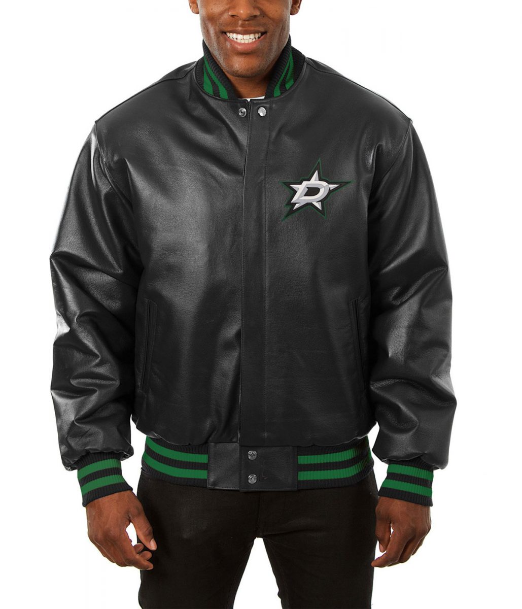 Varsity Dallas Stars Black Leather Jacket