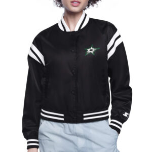 Dallas Stars Printed Logo Varsity Satin Jacket