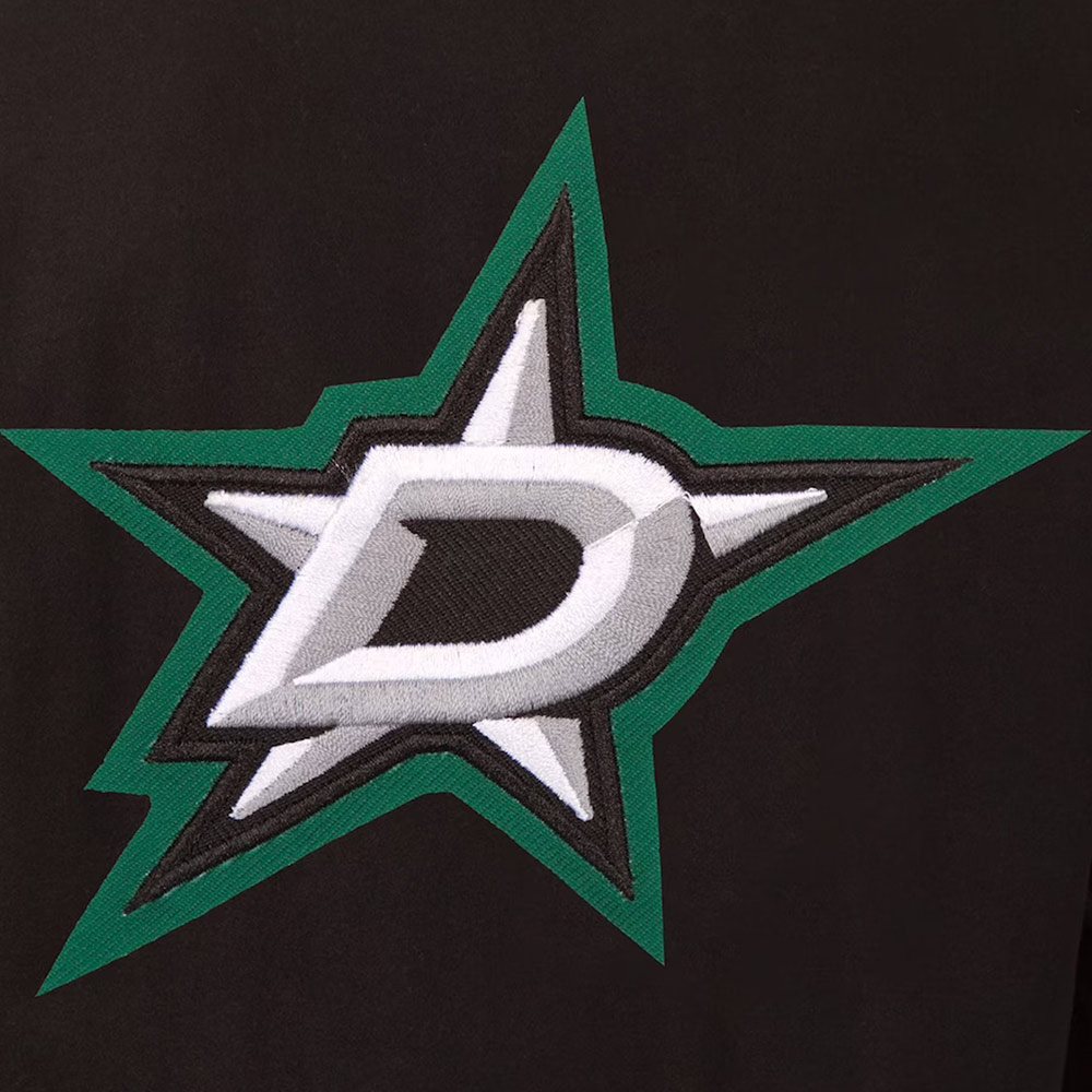 Dallas Stars Wool/Leather Black Varsity Full-Snap Jacket - Image 3