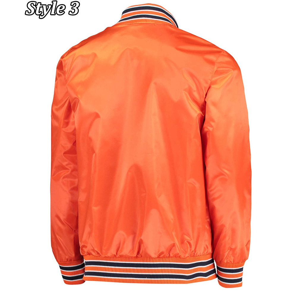Denver Broncos Retro Bomber Orange Satin Jacket - Image 6