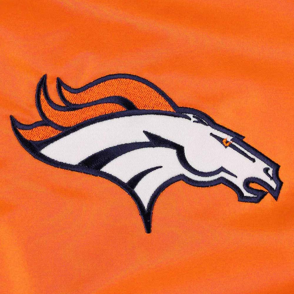 Denver Broncos Retro Bomber Orange Satin Jacket - Image 10