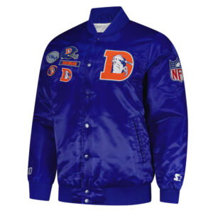 Denver Broncos Exclusive Royal Varsity Satin Jacket
