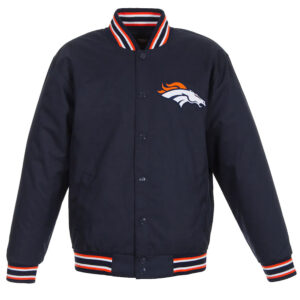 Denver Broncos Navy Blue Poly Twill Jacket