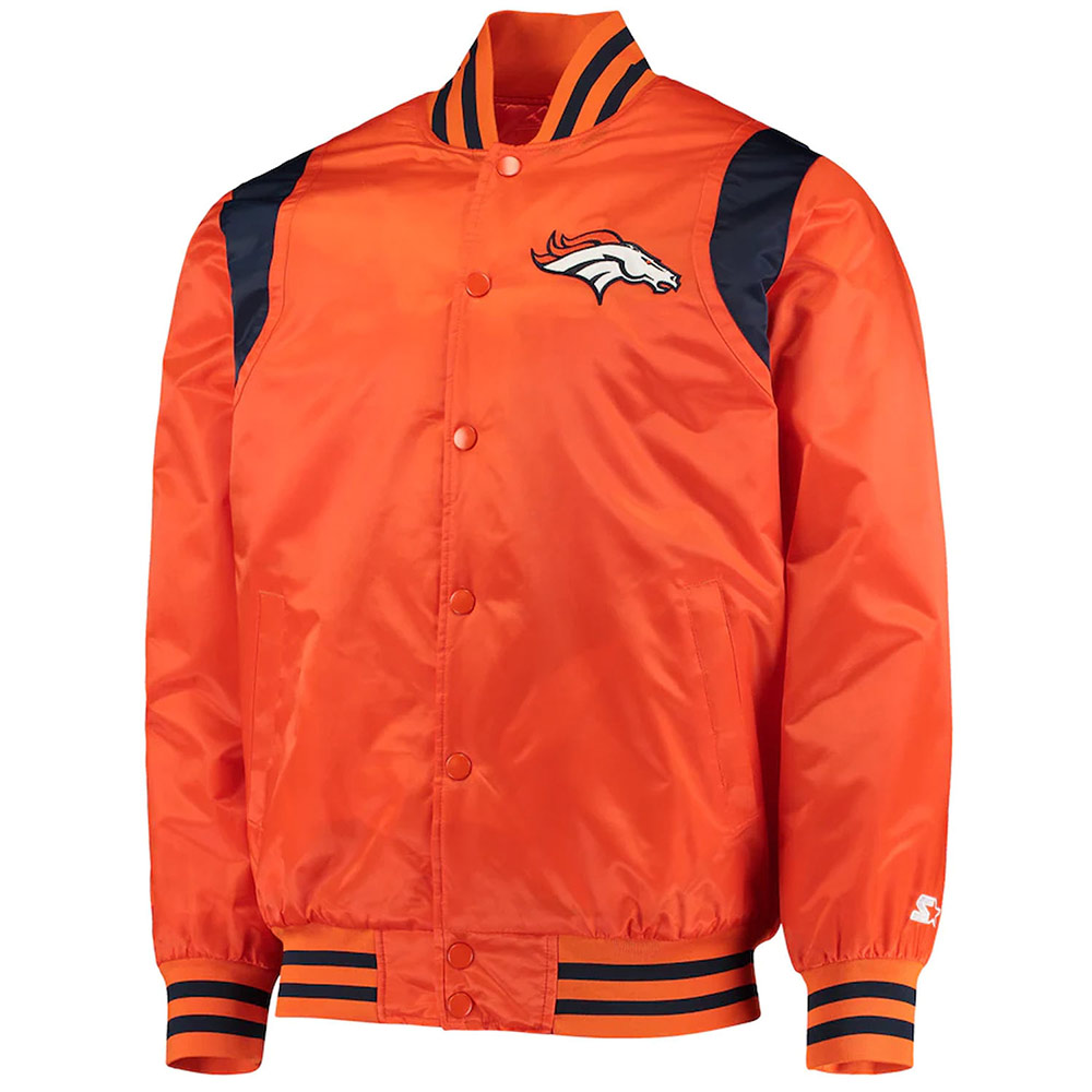 Prime Time Denver Broncos Orange/Navy Satin Jacket