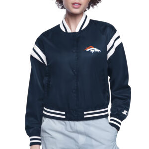 Denver Broncos Printed Logo Varsity Satin Jacket