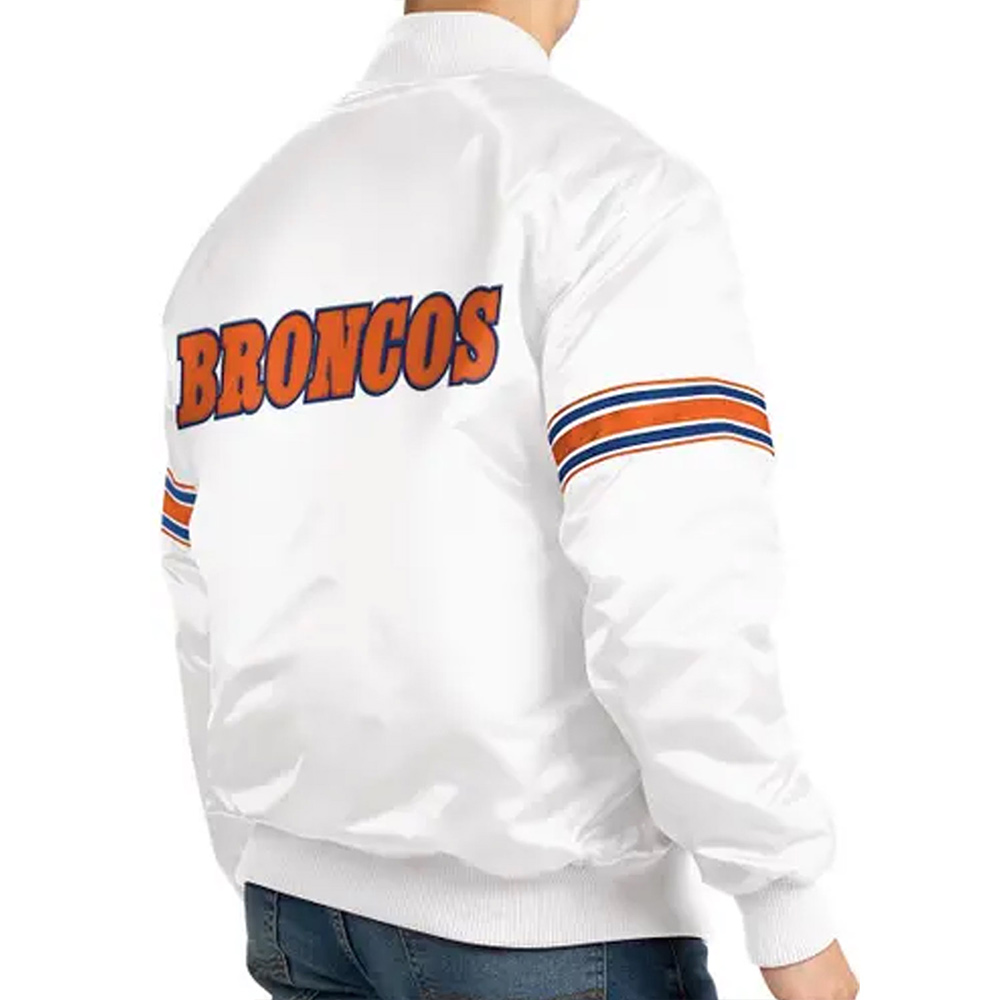 Denver Broncos The Power Forward White Satin Jacket - Image 5