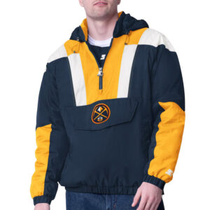 Navy/Gold Denver Nuggets Charger Half-Zip Pullover Jacket