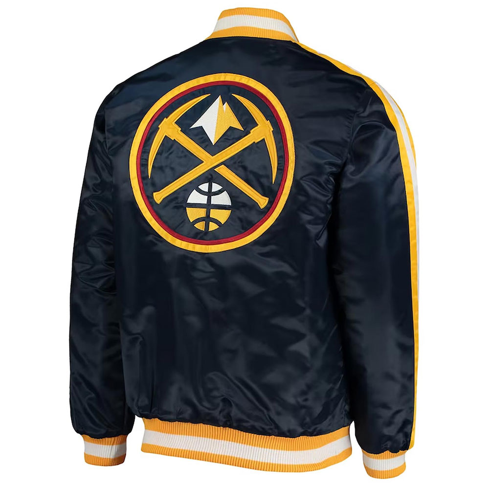 Denver Nuggets Offensive Navy Varsity Satin Jacket - Image 2
