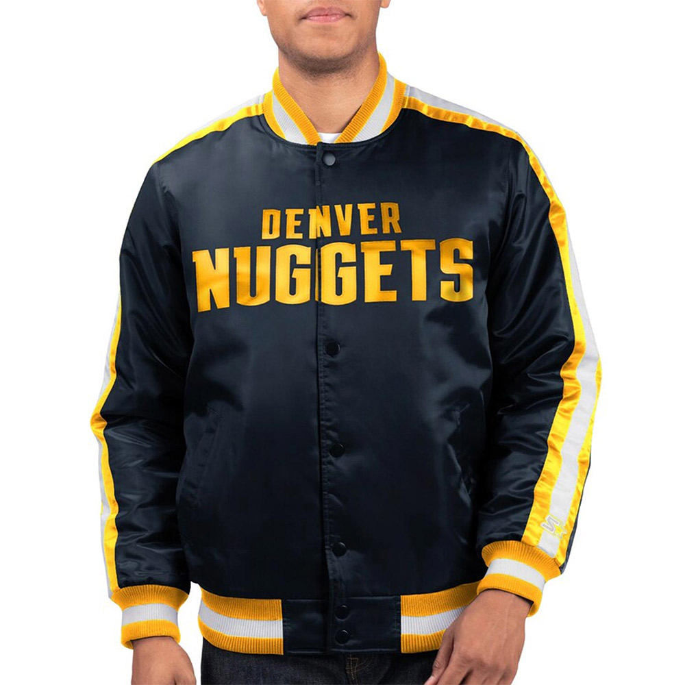 Denver Nuggets Offensive Navy Varsity Satin Jacket - Image 4
