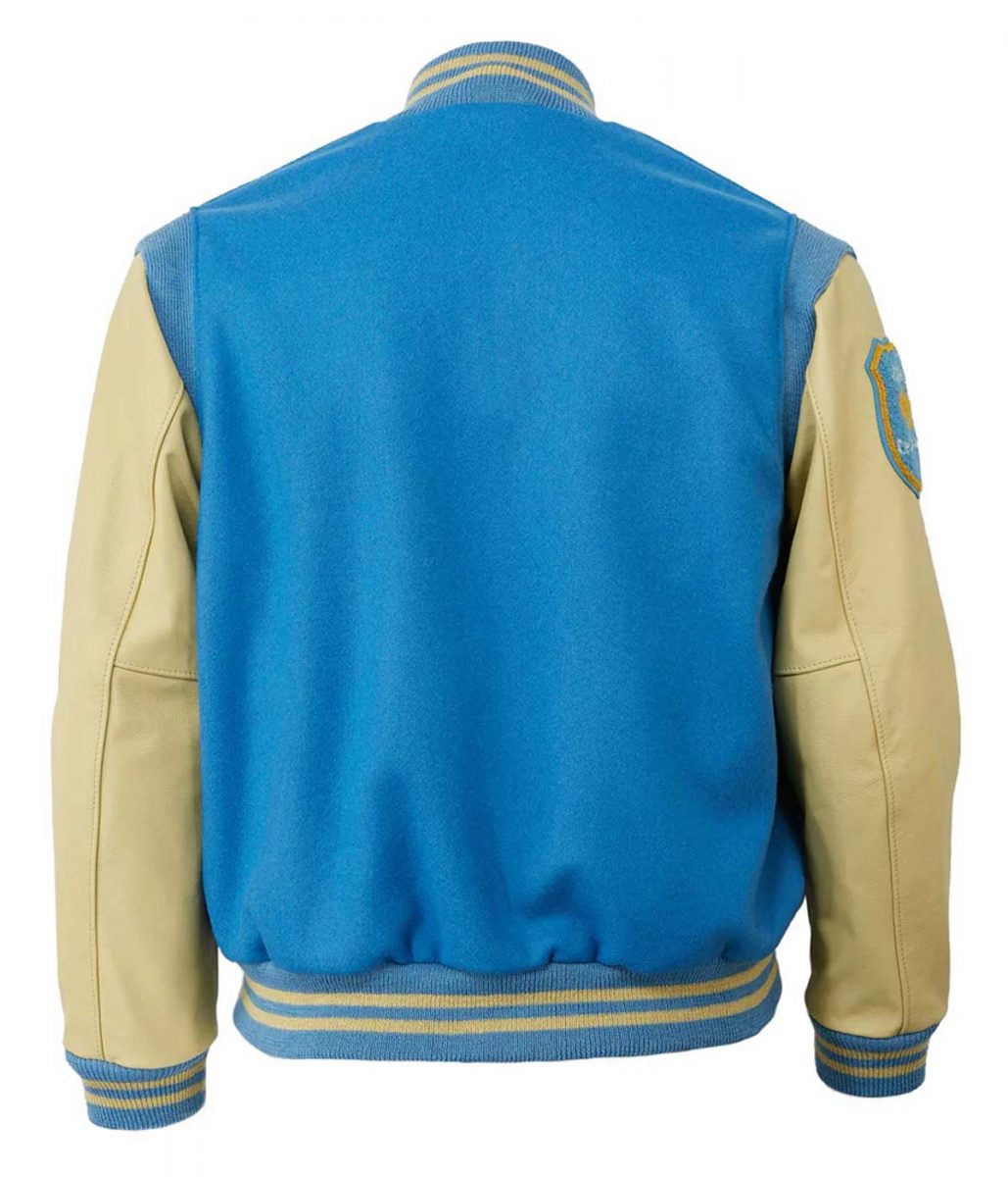 Varsity 1952 Detroit Lions Cream and Blue Jacket - Image 2