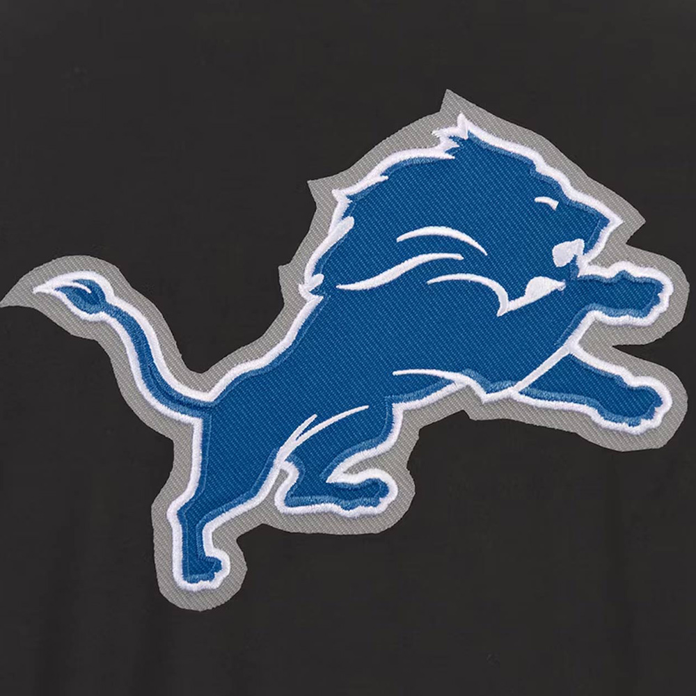 Detroit Lions Black and Gray Varsity Wool Jacket - Image 3