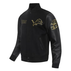 Detroit Lions Full-Zip Black Varsity Jacket