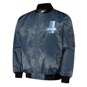 Detroit Lions Charcoal Bomber Full-Zip Jacket