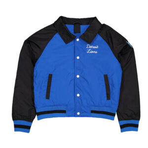 Detroit Lions Blue and Navy Throwback Jacket