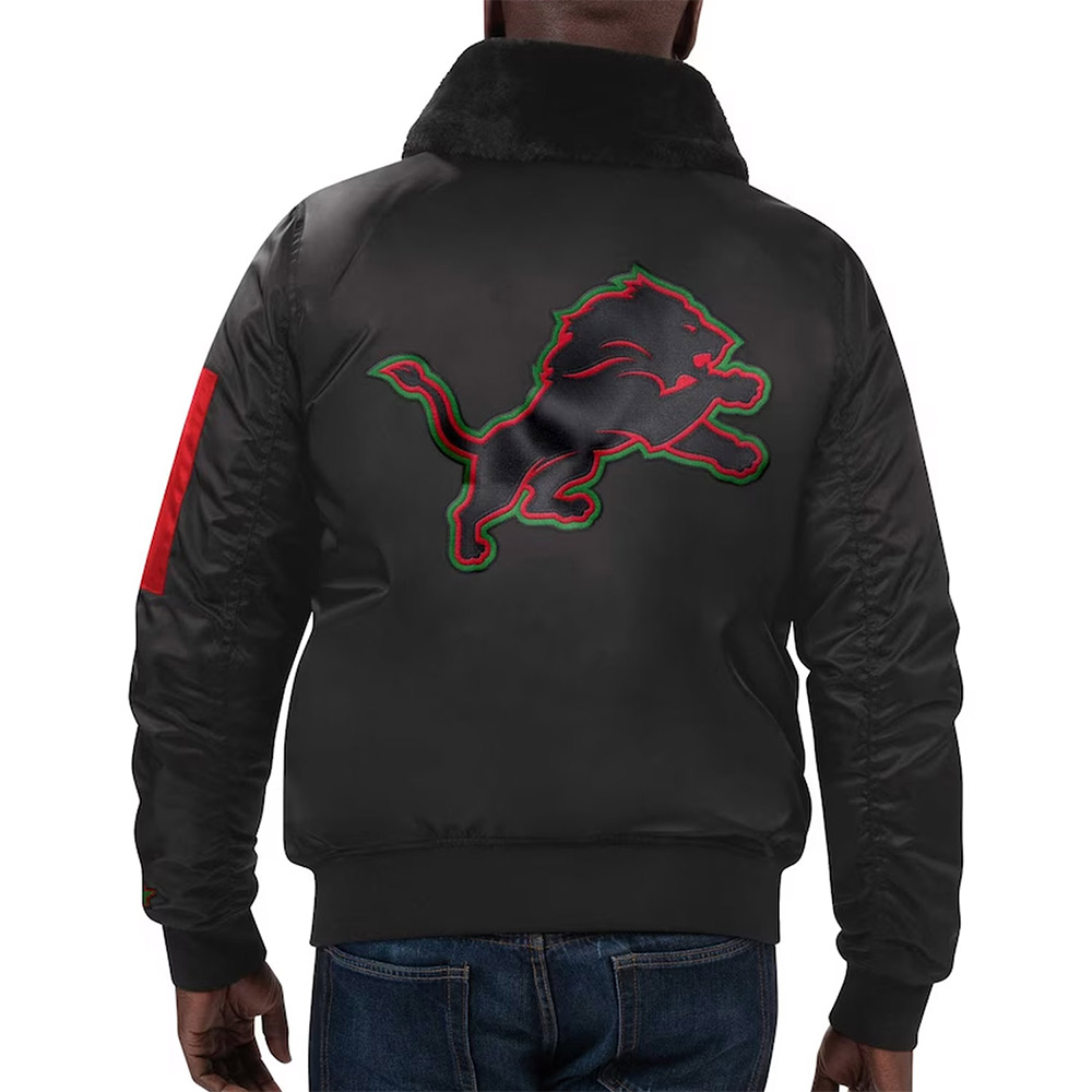 Detroit Lions TY Mopkins Black Jacket - Image 4